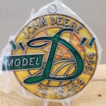 John Deere Model Tractor 75 Years Stained Glass Suncatcher Ornament 1998. Fixed Price $9.95.