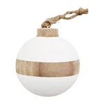 Mud Pie Paulownia Wood Christmas Ornament, Ball, 4" X 3.25". Fixed Price $29.80.
