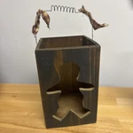 Primitives By Kathy Wooden Gingerbread Luminary Candle Holder Blue Christmas. Fixed Price $10.00.
