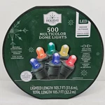 Holiday Time 500 Multicolor Led Dome Lights Green Wire 103.7 Ft. Fixed Price $29.95.