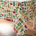 Holiday Time Vinyl Tablecloth Christmas Elf Presents Rectangle 60X84 Nip HDX3. Fixed Price $6.39.
