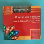 Home Accent C7 Multi Color 24' 25CT Incandescent Christmas Lights New Box. Fixed Price $14.99.