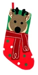 Ashland Christmas Stocking Multicolor Reindeer Polka Dots 16.5" Long Brand New. Fixed Price $9.99.