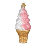 Old World Christmas "strawberry Swirl Soft Serve (32701) Glass Ornament W/owc Bx. Fixed Price $17.59.