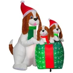 Gemmy Christmas Inflatable Dog Family Scene, 5.5 Ft Tall, Multi. Fixed Price $139.99.