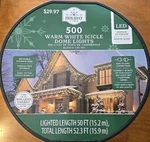 Holiday Time 500-COUNT Warm White Icicle Dome Lights With Wire New. Fixed Price $39.98.