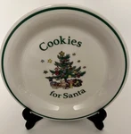 Vintage Nikko Japan Christmas Cookies For Santa 8" Plate. Fixed Price $12.95.