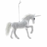 Plush White Unicorn Fuzzy Christmas Ornament, 4.5" Tall, By Kurt Adler. Fixed Price $12.97.