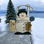 Vtg Snowman Sled Wooden Handcrafted Country Christmas Ornament Lillian Vernon. Fixed Price $12.50.