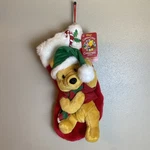 New! Works! Disney's Candy Cane Christmas Stocking 3D Singing Winnie Pooh Plush. Fixed Price $69.99.