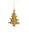 Kurt Adler Medium Gold Christmas Tree Acrylic Ornament 5". Fixed Price $9.25.