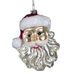 Cheerful Santa Head Glass Ornament Raz Eric Cortina 5" Christmas Imports. Fixed Price $8.20.
