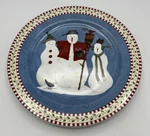Debbie Mumm Sakura Snowman Serving Platter Large 12 1/2 Christmas 1998. Fixed Price $12.95.