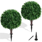 Yangrass Artificial Boxwood Topiary Ball Tree Set Of 2, Uv 16IN,. Fixed Price $86.28.