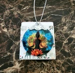 Stained Glass Heirloom Christmas Keepsake Ornament 3" W/ Hanger Yoga By Touber. Fixed Price $14.99.