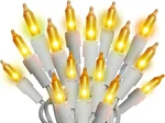 Holiday Pride 100 Gold Christmas Tree Lights On White Wire - Frosted Go.... Fixed Price $20.92.