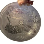 Celebrations Crystal Clear Christmas Frosted Plate 7 Night Before Nos. Fixed Price $18.95.