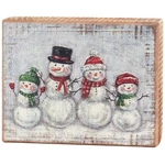 Snowman Family Christmas Wood Block Sign Primitives By Kathy. Fixed Price $18.95.