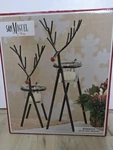 San Miguel Christmas Set Of Two Iron Reindeer Tea Light Candle Holders Open Box. Fixed Price $13.98.