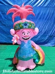 5' Gemmy Airblown Inflatable Christmas Trolls Poppy W/ Rainbow & Candy Cane. Fixed Price $44.95.