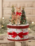 Bethany Lowe Christmas "retro Ruby Reindeer" Decorated Box Container, TL4379 Nwt. Fixed Price $62.89.