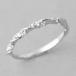 Casual Band For Christmas Gift Silver Plated Thin Twisted Wedding Ring 2 Ct Cz. Fixed Price $17.77.