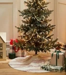 Hearth & Hand Magnolia Ivory Embroidered Stripe Christmas Tree Skirt. Fixed Price $24.99.