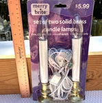 Merry Brite Nos Solid Brass Candle Lamps - Set Of 2. Fixed Price $9.75.