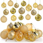 Liliful 24 Pcs Glass Christmas Ball Ornaments 2.36 Inch Gold .... Fixed Price $81.88.
