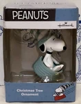 New Hallmark Peanuts Snoopy In Dog Bowl Sleigh Christmas Tree Ornament Blue Nib. Fixed Price $14.99.