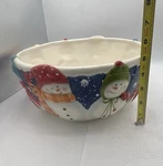 New St. Nicholas Festive Snowman Holiday Bowl. Days 10" Diameter. Fixed Price $59.99.