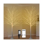 2PACK 6FT Lighted Birch Tree With 880 Led Warm White Lights, Twinkle Modes,.... Fixed Price $136.30.
