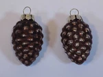 Blown Glass Ornament Brown Pinecones Set Lot Christmas Tree Holiday Pair 2". Fixed Price $18.99.