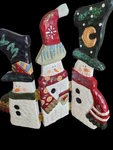 3 Fold Christmas Stand-up Snowmen By Kurt Adler 9X8.5" Wooden Mint Condition. Fixed Price $19.27.