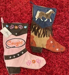 Carstens New 19X15 Cowgirl Cowboy Christmas Stocking County Western Ultra Suede. Fixed Price $24.99.