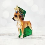 Old World Christmas Standing Boxer Dog Glass 4" Ornament Owc. Fixed Price $20.95.