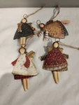 Ornaments Set Of Christmas Holiday 4" Angels Country Core Metal New. Fixed Price $6.99.