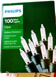 Philips 100 Clear White Mini String Lights Christmas Green Cord Wire New Usa. Fixed Price $13.70.