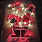 Jmc 2001 Christmas Lighted Waving Santa Claus Window Silhouette Hanging 18X13. Fixed Price $14.57.