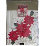 Home Wear Holiday Cutwork Poinsettia Trio Tablecloth 60X84 Oblong Ivory Red New. Fixed Price $34.30.