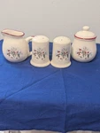 Vtg 4 Salt & Pepper Creamer Sugar Set Snowmen Royal Season Stoneware Christmas. Fixed Price $25.00.