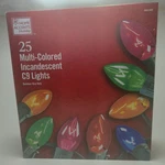25CT Multi-color Incandescent C9 Christmas Lights Home Accents Holiday Outdoor. Fixed Price $10.99.