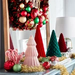 Members Mark Prelit Set Of 4 Flocked Glass Trees, Holiday *new. Fixed Price $59.99.