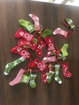 Christmas Countdown Numbered Advent Garland Felt Stockings Handmade Vtg. Fixed Price $25.00.