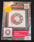 Bucilla Cross Stitch Kit 83218 Christmas Wreath 14" Birds Blue Jay Cardinal New. Fixed Price $19.95.