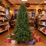 Bringstar 7.5FT Unlit Green Artificial Christmas Tree With 3728 Mixed Pe & Pvc. Fixed Price $165.00.