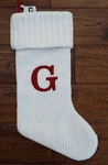 New Wondershop White Knit Red Monogram 18" Initial Letter "g" Christmas Stocking. Fixed Price $14.99.