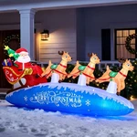 Zpisf 10 Ft Santa Sleigh With Reindeer Christmas Inflatables Outdoor Decorati.... Fixed Price $104.13.