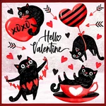 Mfault Valentines Day Black Cat Window Clings 4 Sheets, Hello. Fixed Price $14.19.