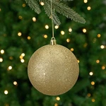 Northlight Vegas Gold Glitter Shatterproof Christmas Ball Ornament 4". Fixed Price $6.49.